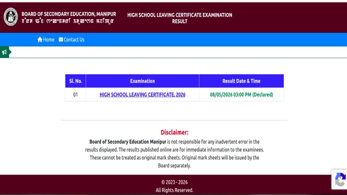 Manipur HSLC result 2026 declared at result.bosem.in; direct link