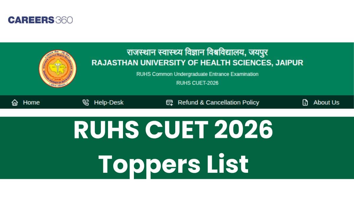 RUHS CUET 2026 Toppers List (June 2): Candidate's Name, Roll Number and Marks