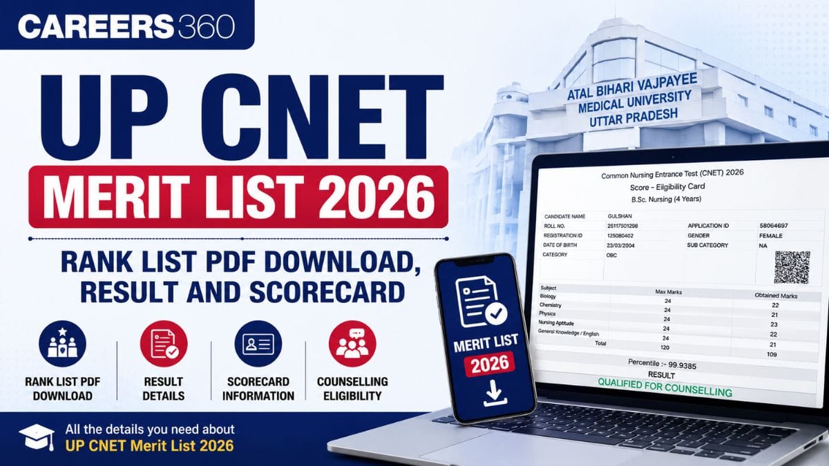 UP CNET Merit List 2026: Rank List PDF Download, Result and Scorecard