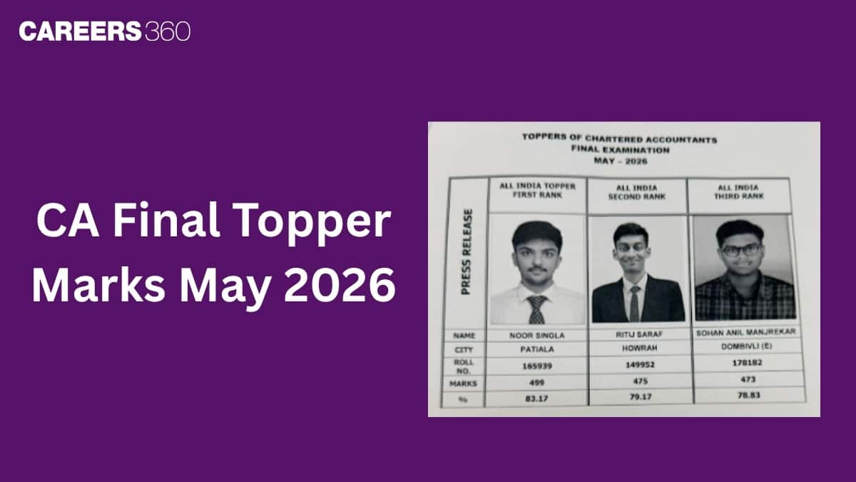 CA Final May 2026 Topper Marks: Noor Singla, Ritij Saraf & Sohan Anil Manjrekar