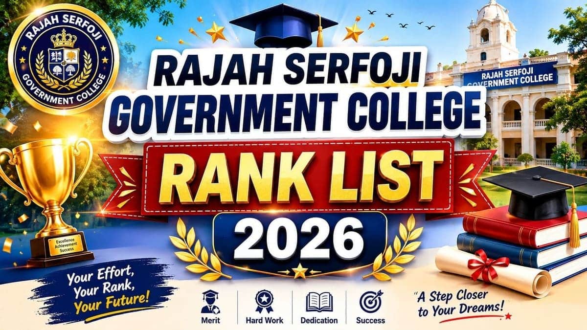 Rajah Serfoji Goverment College Rank List 2026 (Soon): Download UG Rank ...