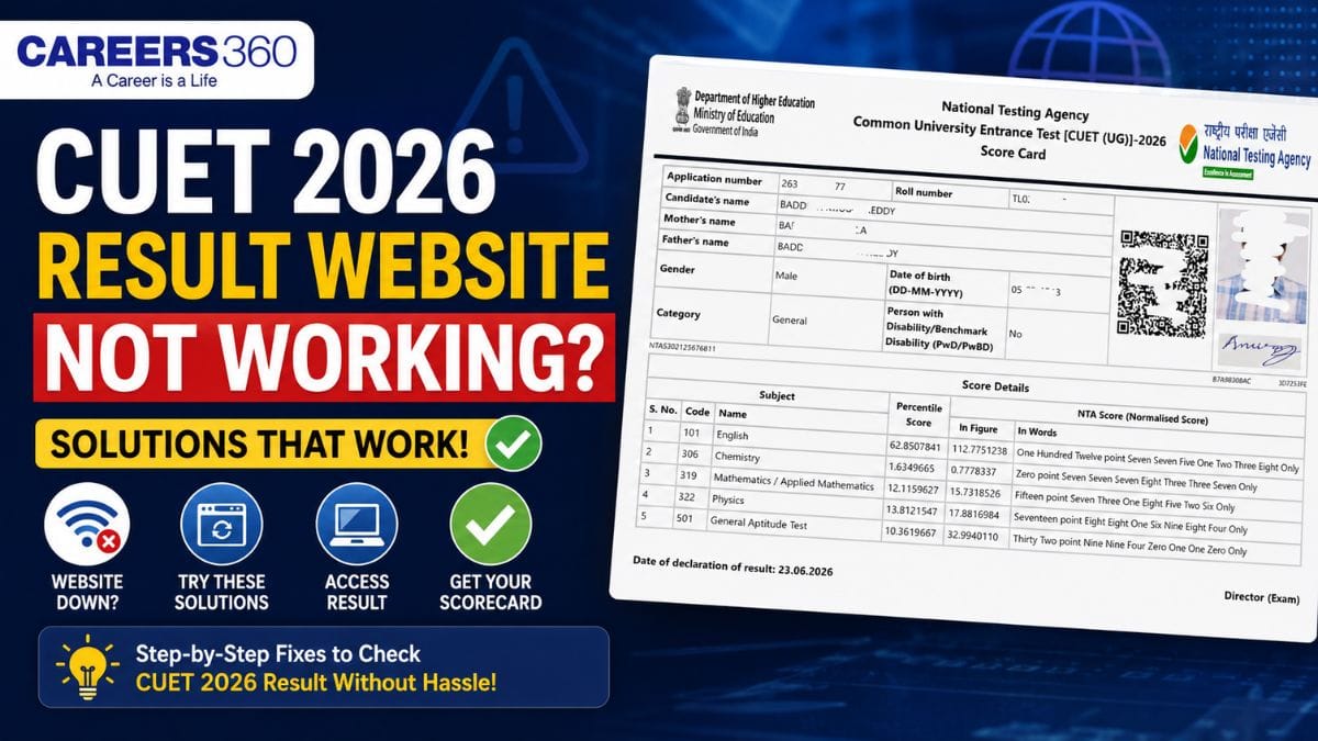 NTA CUET 2026 Result Official Website Not Working? Check Login Error ...