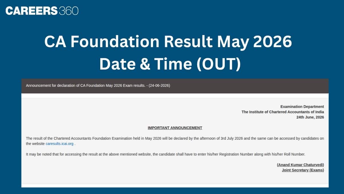 CA Foundation Result May 2026 Date & Time (OUT) by ICAI Official