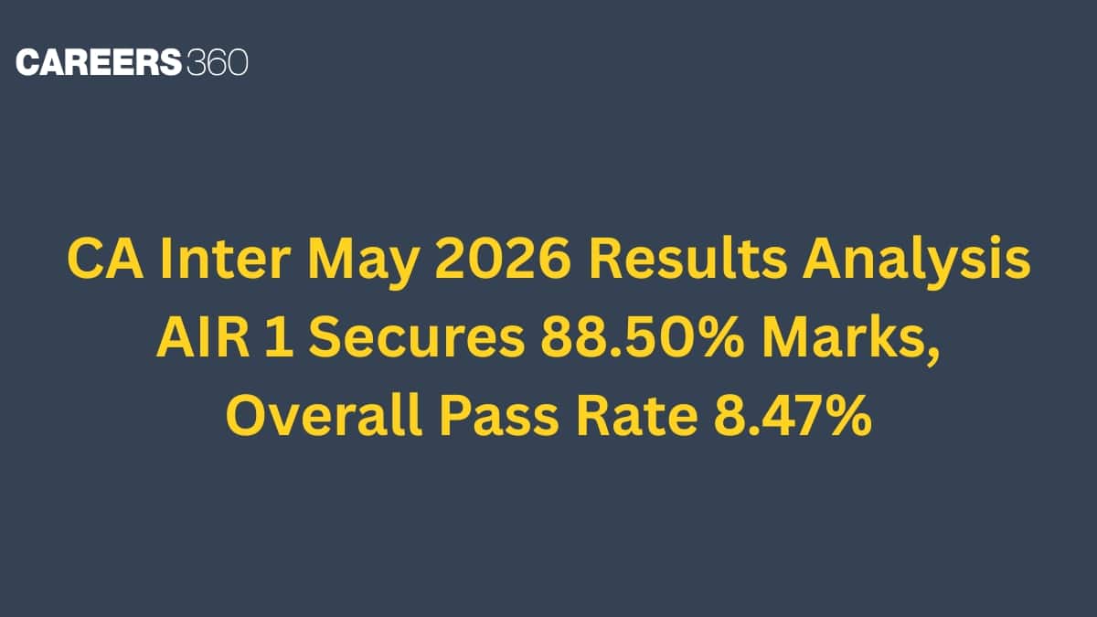 CA Inter May 2026 Results Analysis: AIR 1 Secures 88.50% Marks, Overall Pass Rate 8.47%