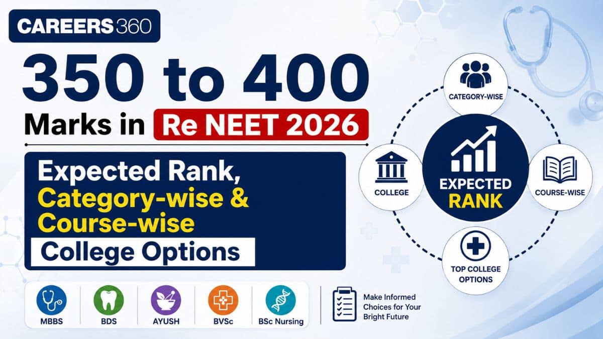 350 to 400 Marks in Re NEET 2026: Expected Rank, MBBS Chances & College Options - Careers360