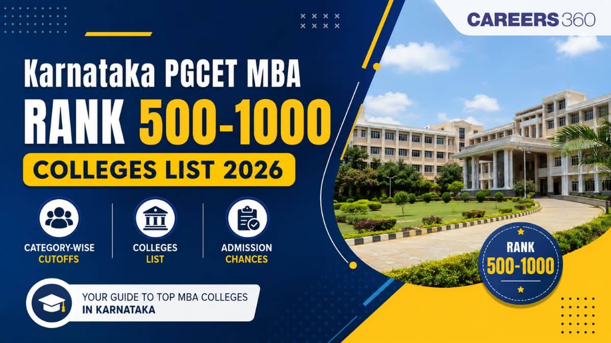 Karnataka PGCET MBA Rank 500-1000 Colleges List 2026: Category-Wise Cutoffs, Colleges & Admission Chances