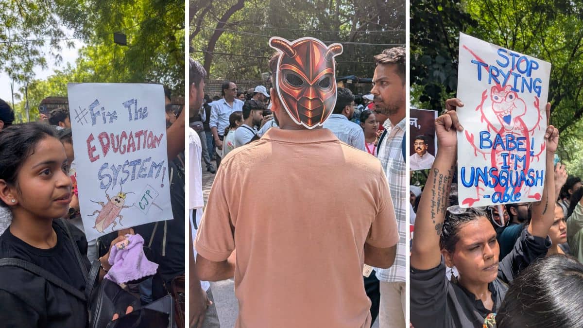 CJP protest at Jantar Mantar today. (Image: Careers360 File Photo)