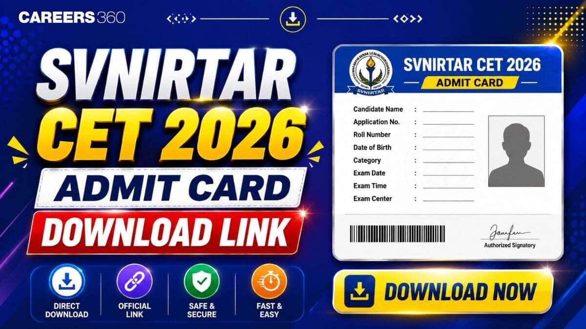 SVNIRTAR CET Admit Card 2026 Download Link: Hall Ticket at svnirtar.nic.in