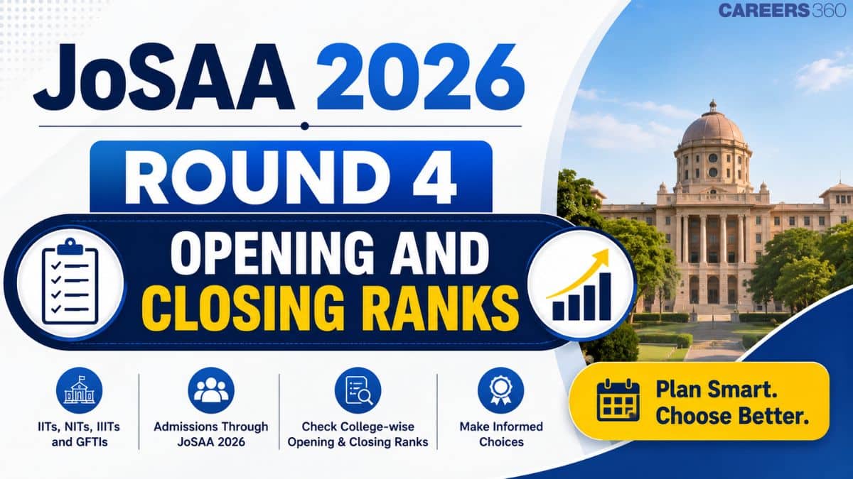JoSAA 2026 Round 4 Opening and Closing Ranks for IITs, NITs, IIITs