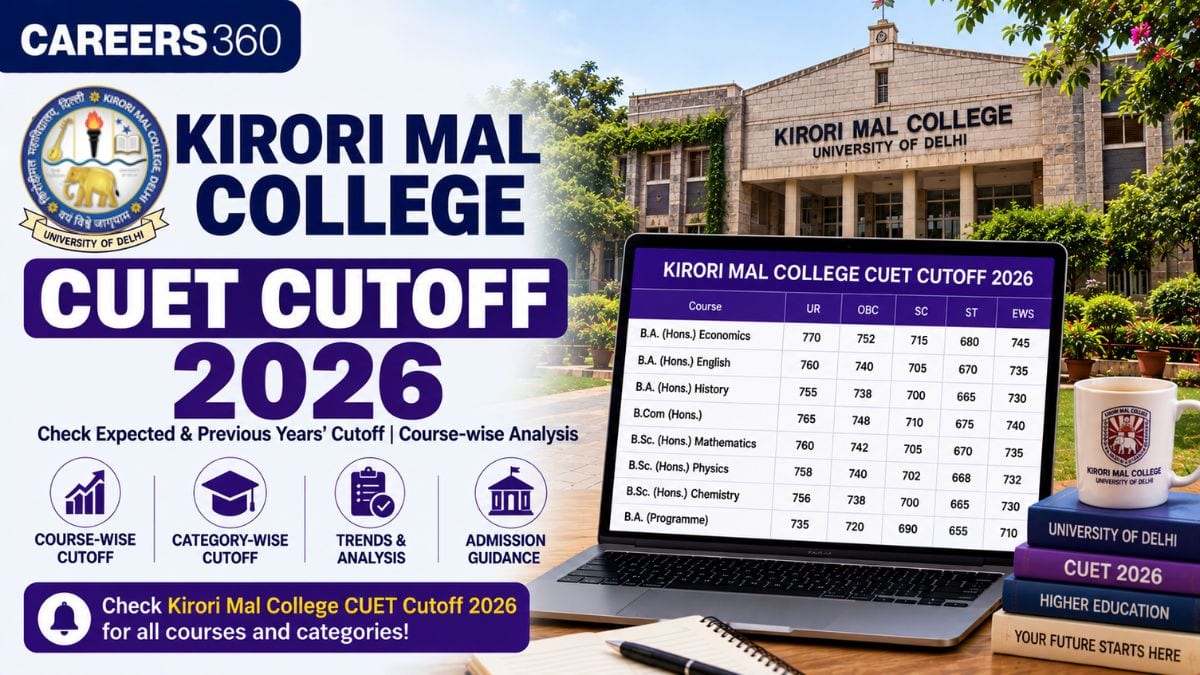 Kirori Mal CUET Cut off 2026 (Out Today): Course-wise Cutoff Marks For OBC, General, SC/ST Categories