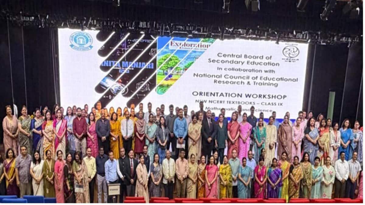 The jointly-organised orientation workshop on NCERT Class 9 maths and science textbook was conducted at the CBSE integrated officer complex, Dwarka, New Delhi. (Image source: CBSE official X account)