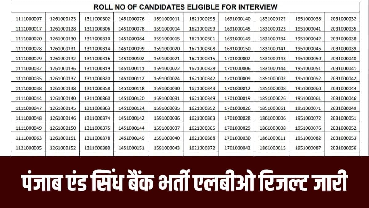 पंजाब एंड सिंध बैंक एलबीओ भर्ती परीक्षा का आयोजन 10 मई 2026 को किया गया था। (आधिकारिक वेबसाइट)