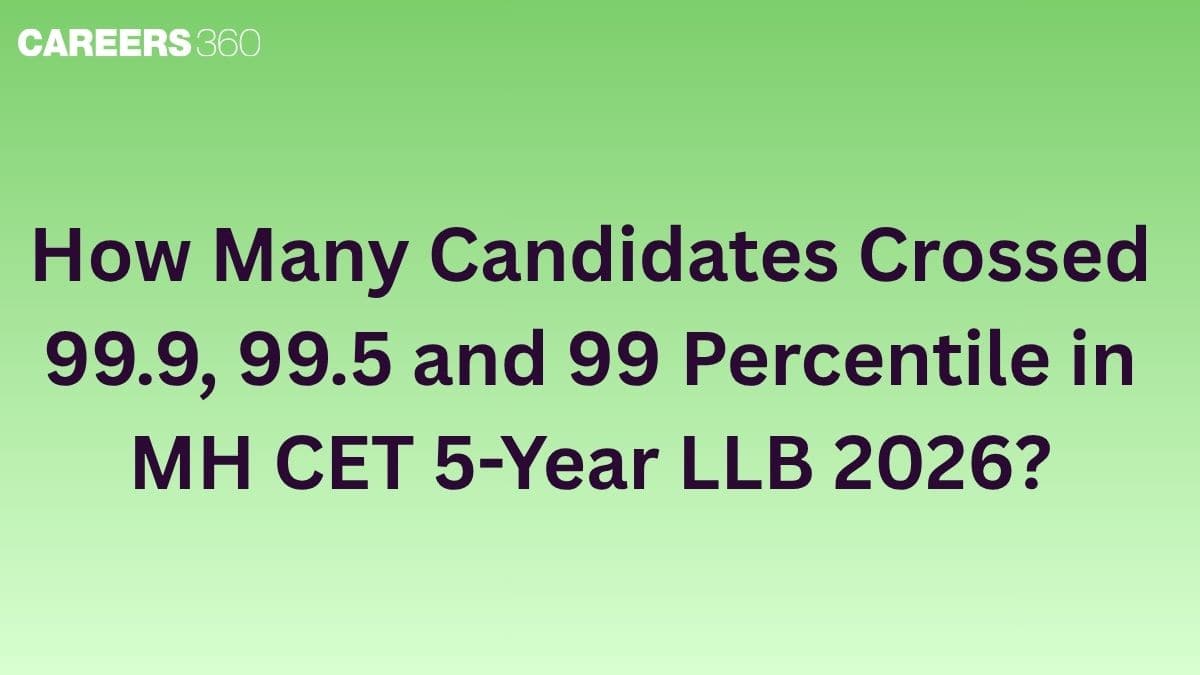 How Many Candidates Crossed 99.9, 99.5 and 99 Percentile in MH CET 5-Year LLB?