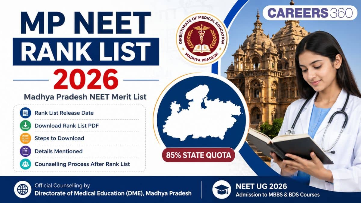 MP NEET Rank List 2026: Madhya Pradesh NEET Merit List PDF Download - Careers360