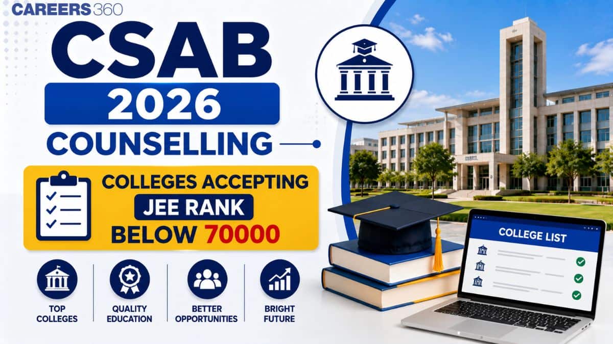 CSAB 2026 Counselling: List of Colleges Accepting JEE Rank Below 70000