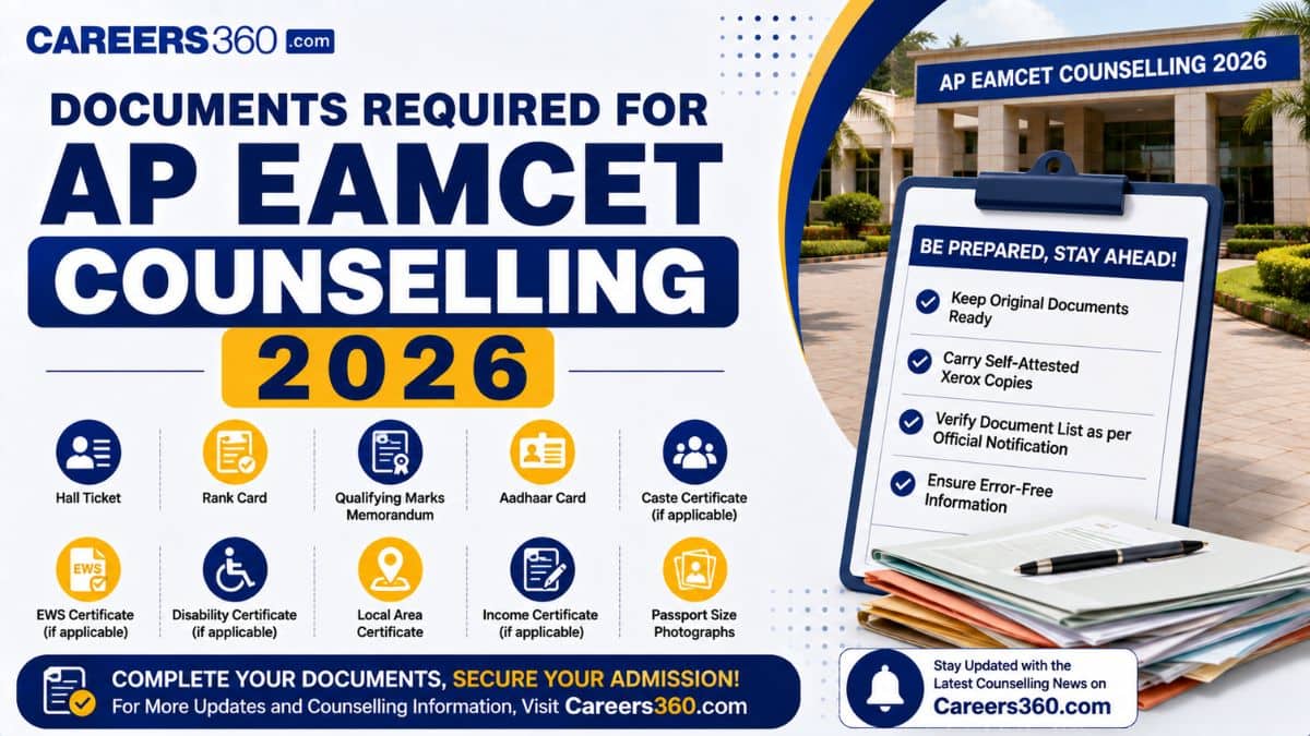 Documents Required for AP EAMCET Counselling 2026: Missing These Certificates Could Get You Disqualified