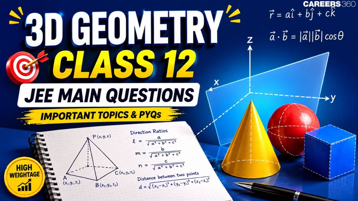 3D Geometry Class 12 JEE Main Questions: Weightage, PYQs, and Formulas