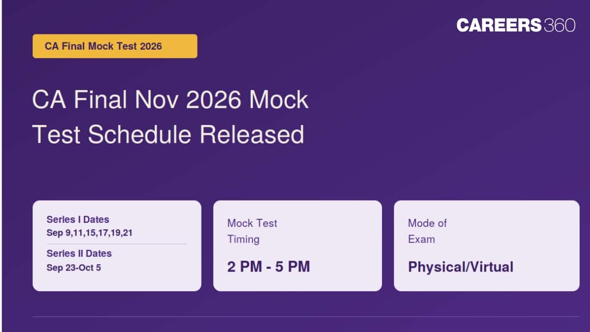 CA Final Nov 2026 Mock Test (Schedule Out) Series I & II: Check Complete Schedule