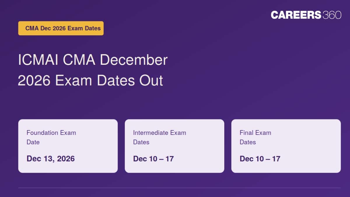CMA Dec 2026 Exam Date (OUT): ICMAI CMA Foundation, Inter & Final Time Table