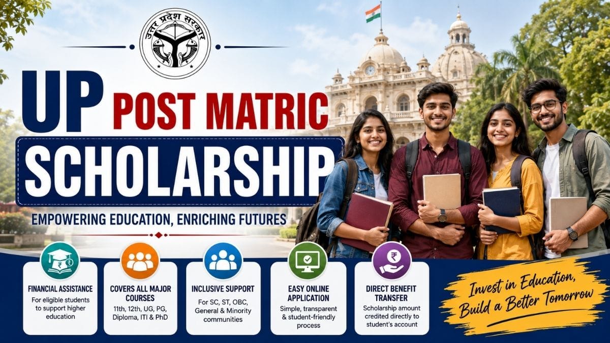 UP Post Matric Scholarship 2026 Applications Started - OTR Registration Process, Last Date