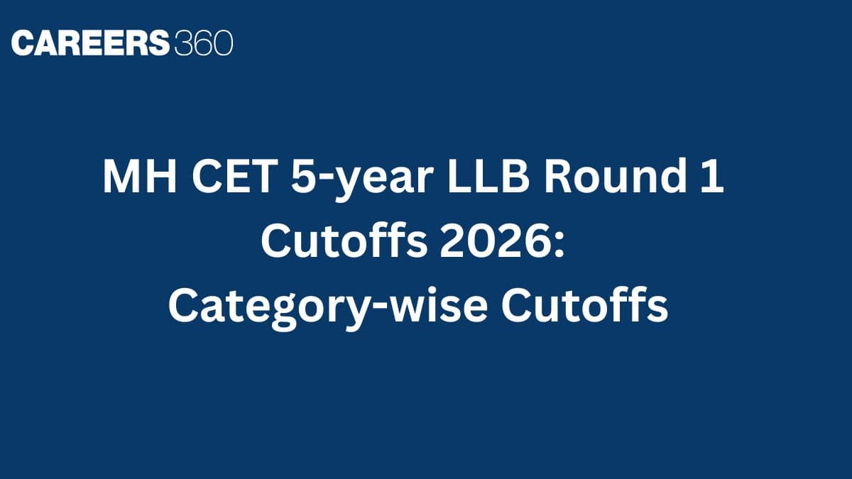 MH CET 5-year LLB Round 1 Cutoffs 2026: Category-wise Cutoffs