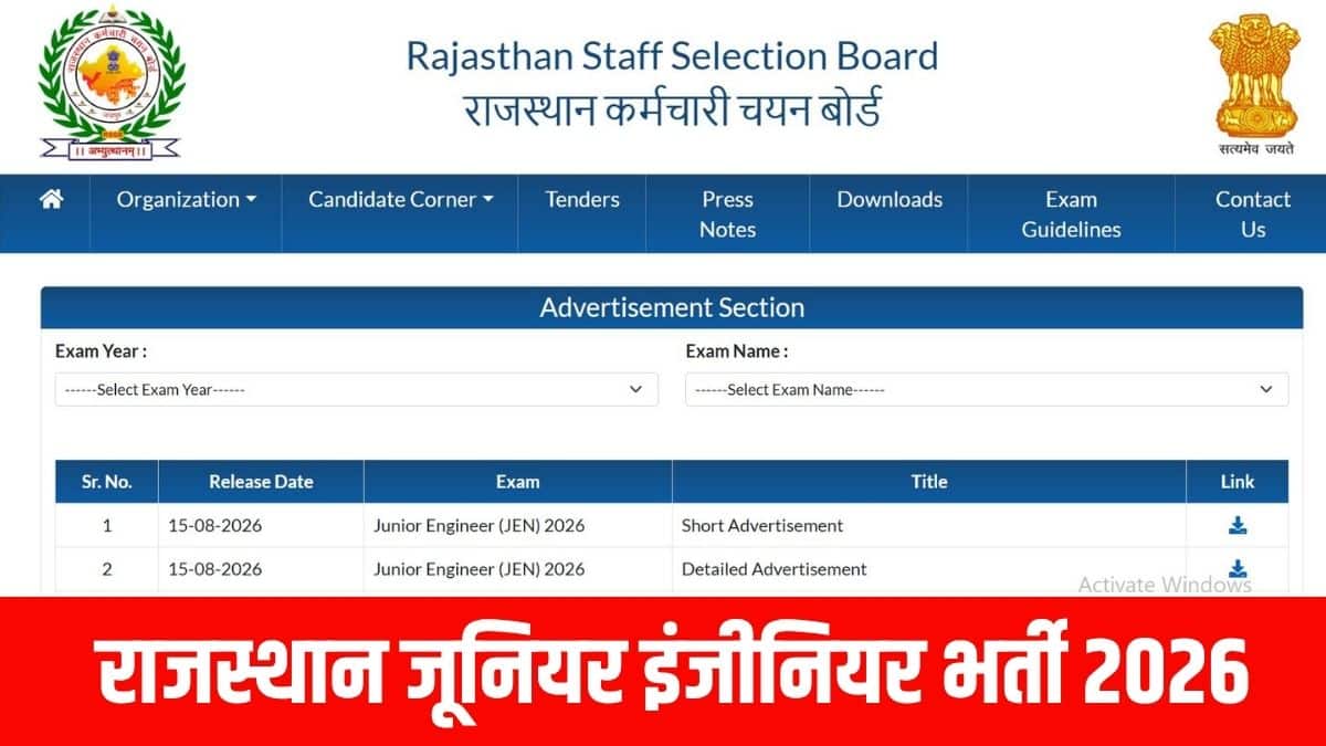 आरएसएसबी जेई प्रश्न पत्र में बहुविकल्पीय प्रकार के प्रश्न होंगे और सभी प्रश्नों के अंक समान होंगे।(आधिकारिक वेबसाइट)