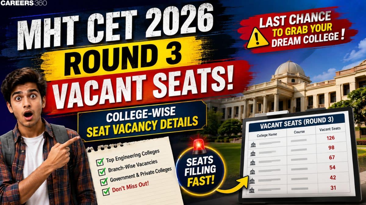 MHT CET Round 3 Vacant Seats 2026 (Out Today): Check College-Wise Seat Vacancy Details