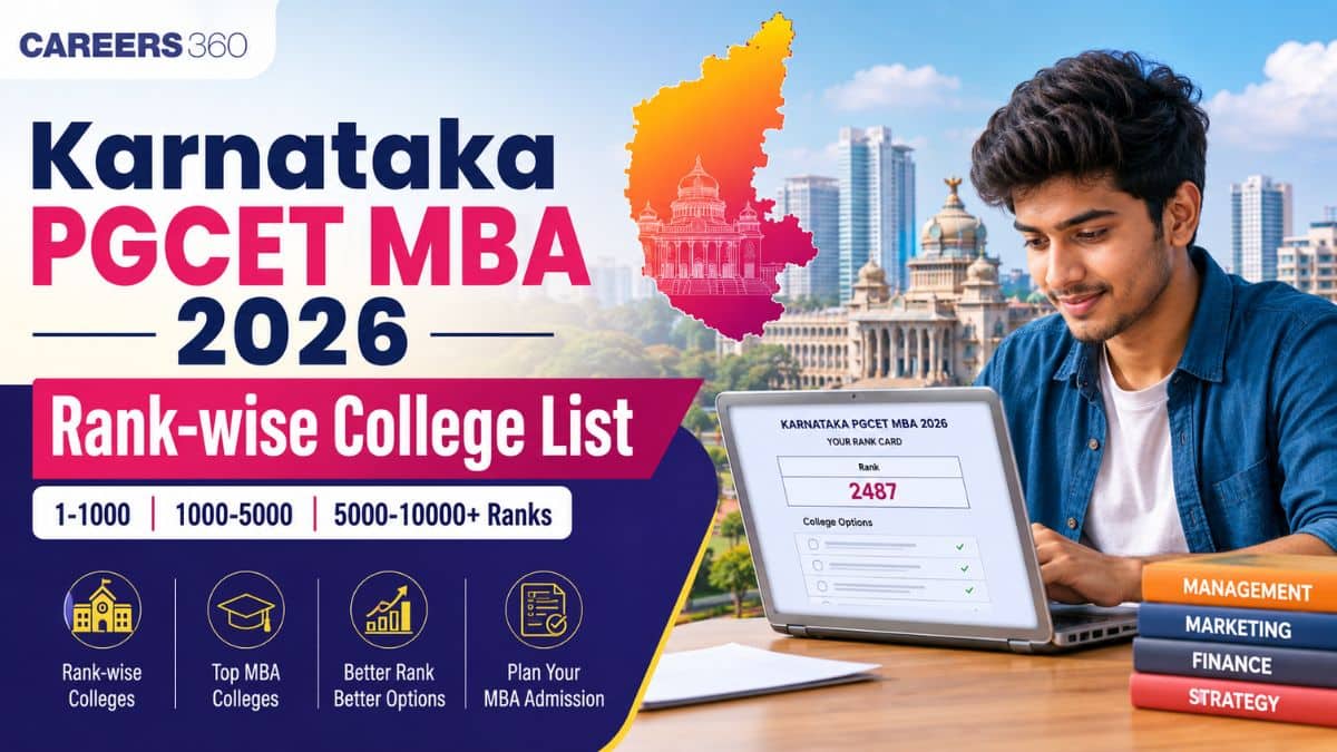 Karnataka PGCET MBA Rank-wise Colleges 2026: Check College List for 1-1000, 1000-5000, 5000-10000 Ranks