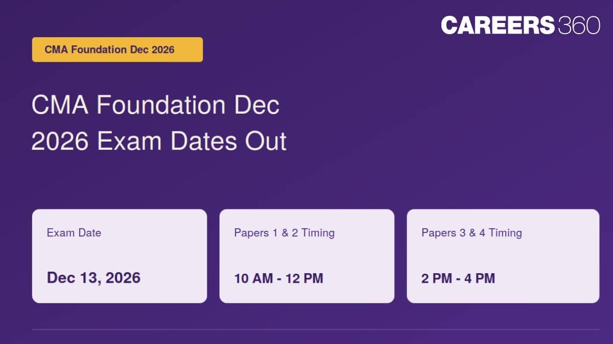 CMA Foundation Dec 2026 Exam Date (OUT): Subject-Wise Exam Dates and Timings