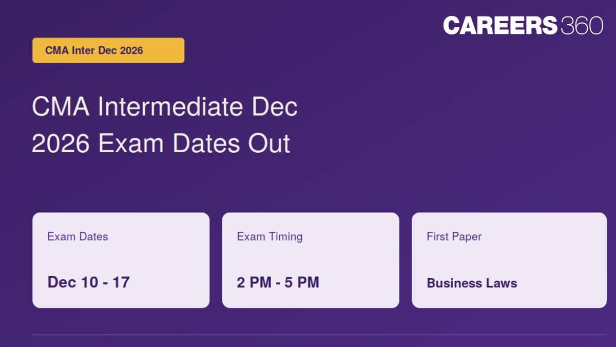 CMA Intermediate Dec 2026 Exam Dates (OUT): Subject-Wise Exam Dates and Timings