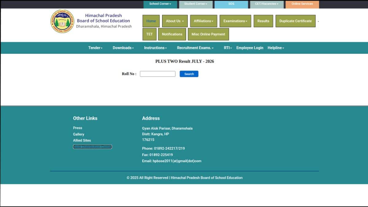HPBOSE Class 12 supplementary result 2026 released; check pass percentage, revaluation details (Image: hpbose.org)
