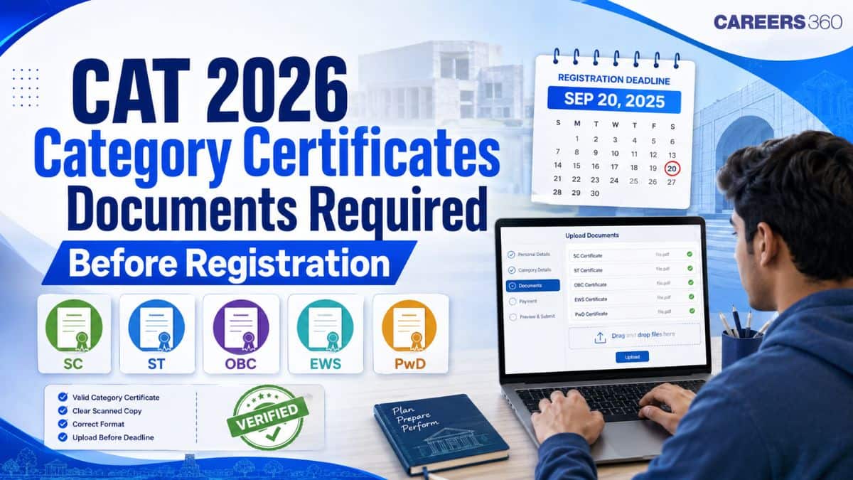 CAT 2026 Category Certificates: SC, ST, NC-OBC, EWS & PwD Documents Required, Validity, Deadlines