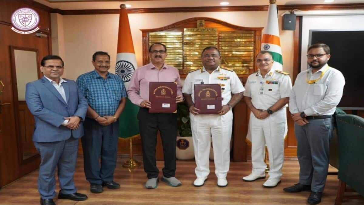 The deal was signed at naval headquarters, New Delhi, by B Sivakumar, Vice Admiral, Indian Navy, and Rajesh Kumar, dean (research and development), IIT (BHU), Varanasi. (Image source: IIT BHU Varanasi X account)