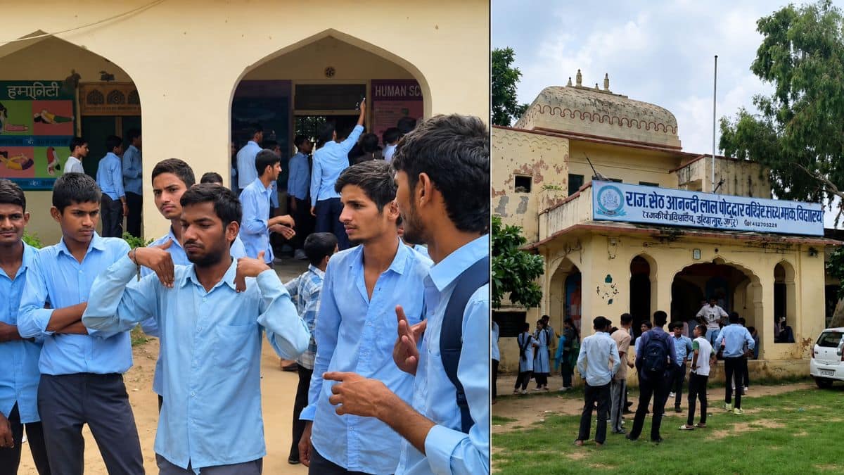 Students at a Jaipur school alleged cracked classrooms, water shortage, unhygienic toilets and a lack of trained sign language teachers. (Image: Instagram/jaipurwithvinayak, ai-enhanced)