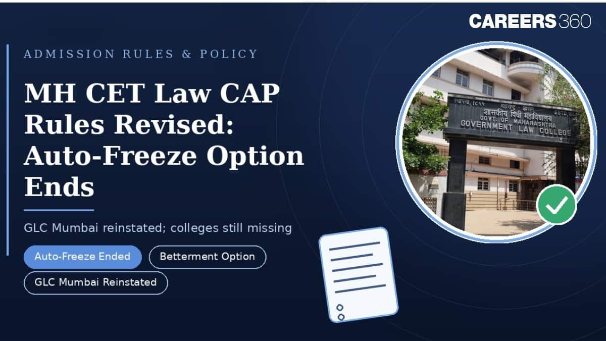 MH CET Law 2026: Rules Revised as CET Cell Ends Auto-Freeze, Reinstates GLC Mumbai; Top Colleges Still Missing