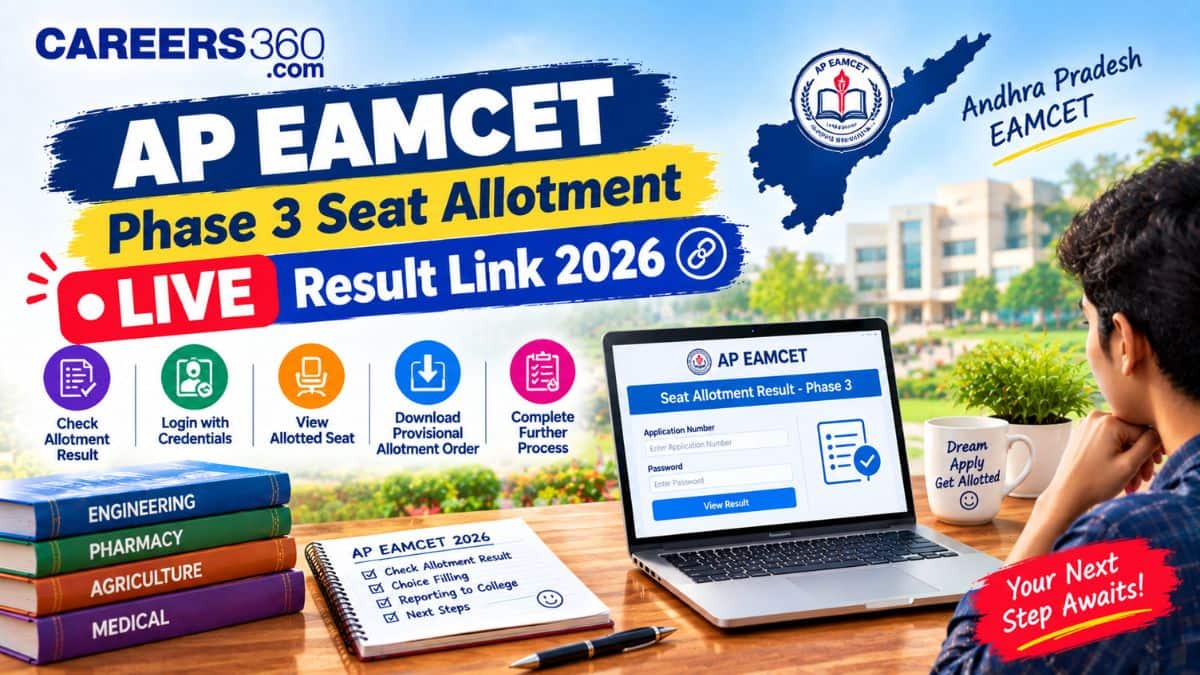 AP EAMCET Phase 3 Seat Allotment Result Link 2026 Live: Check Seat & Reporting Date