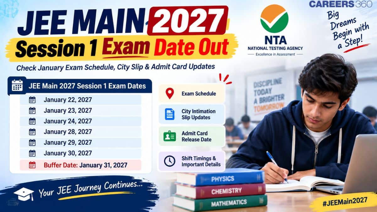 JEE Mains 2027 Session 1 Exam Date Out: Check January Exam Schedule, City Slip & Admit Card Updates