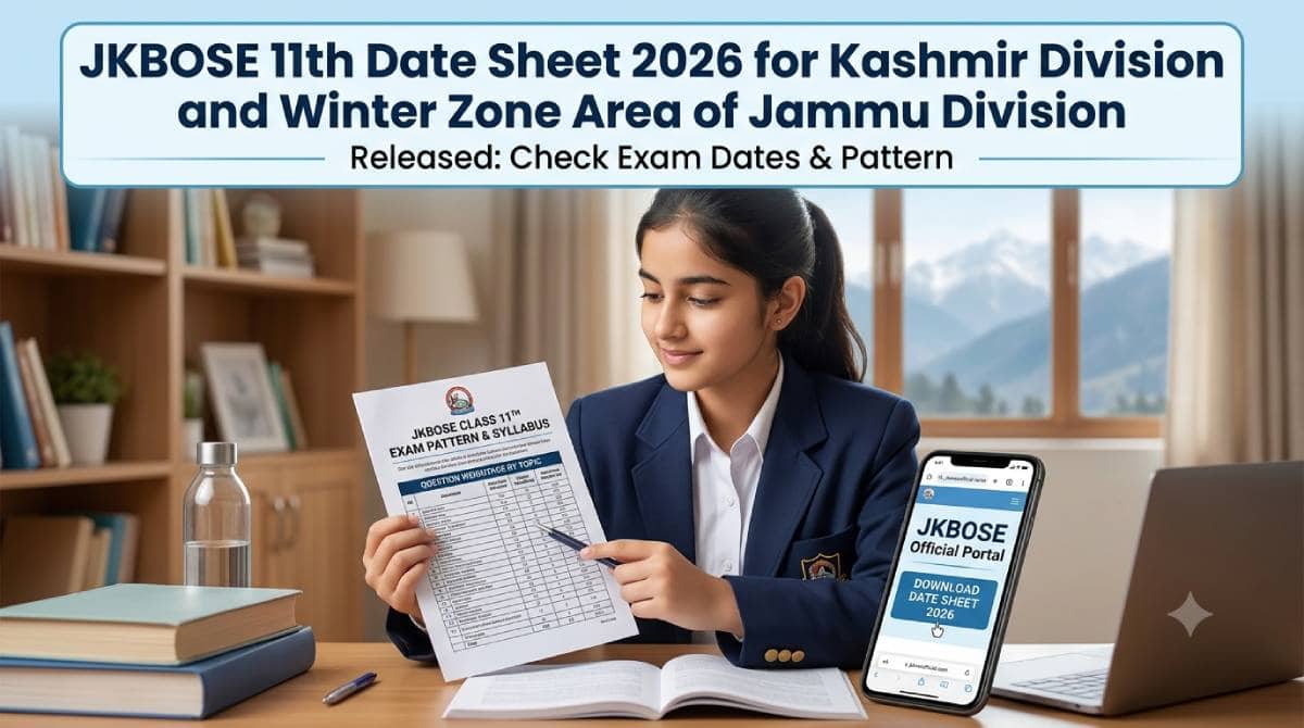 JKBOSE 11th Winter Zone Date Sheet 2026 Out @ jkbose.jk.gov.in