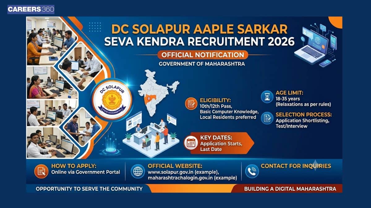 DC Solapur Recruitment 2026: Apply Online for Aaple Sarkar Seva Kendra Vacancies, Check Eligibility