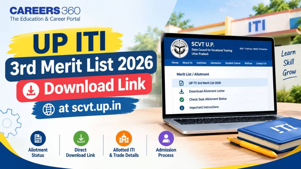 UP ITI 3rd Merit List 2026 Download Link at scvt.up.in - Check Allotment Status