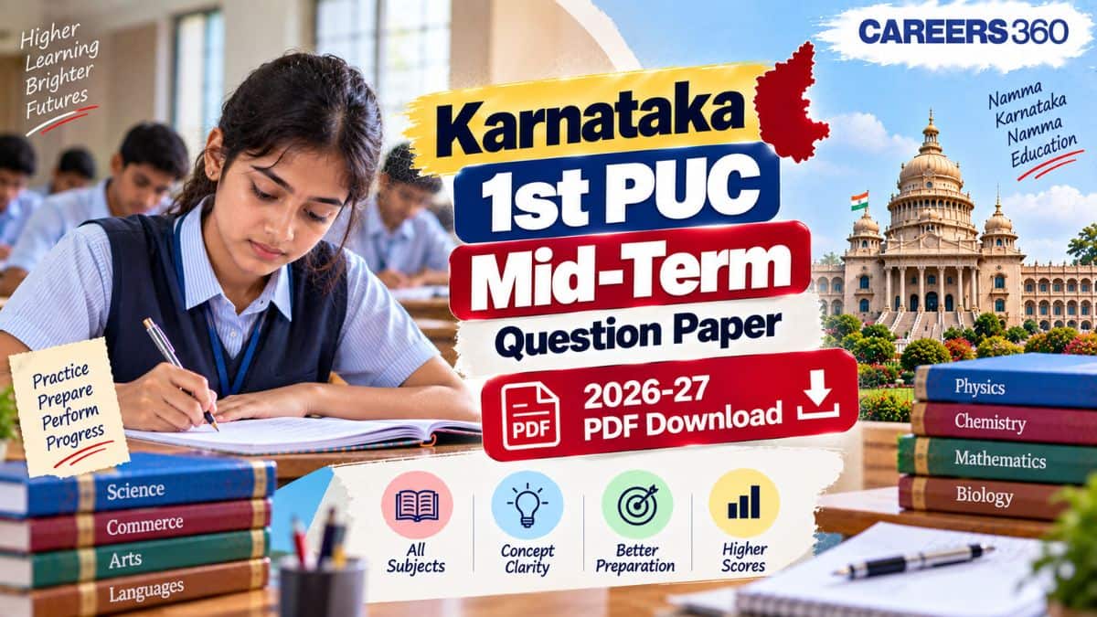 Karnataka 1st PUC Mid Term Question Paper 2026-27 PDF - Download SA 1 Subject Wise Solution, Analysis
