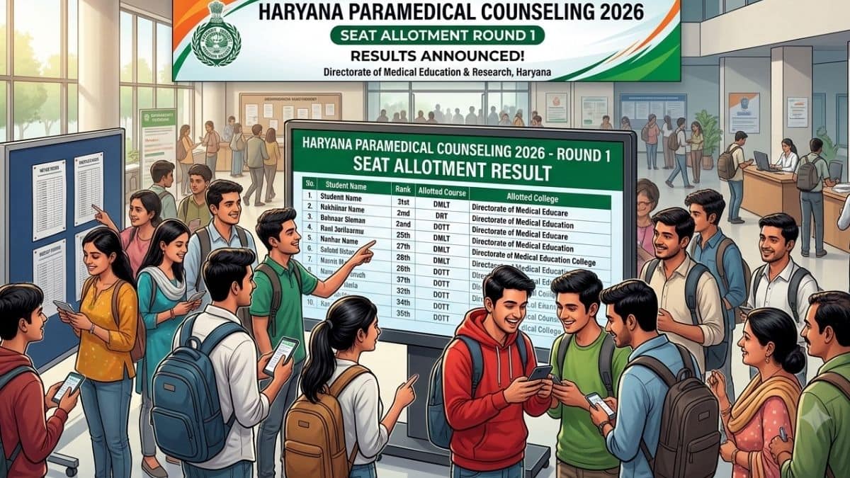 हरियाणा पैरामेडिकल काउंसलिंग 2026 राउंड 1 सीट अलॉटमेंट रिजल्ट घोषित : डायरेक्ट लिंक देखें