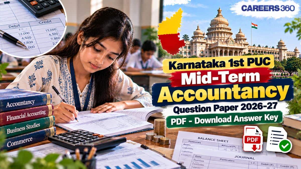 Karnataka 1st PUC Mid-Term Accountancy Question Paper 2026-27 PDF - Download Answer Key