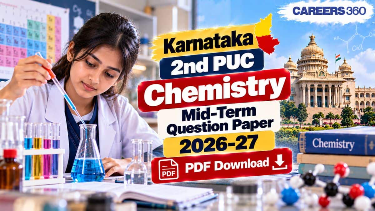 Karnataka 2nd PUC Mid-Term Chemistry Question Paper 2026-27 PDF - Download Answer Key & Solution