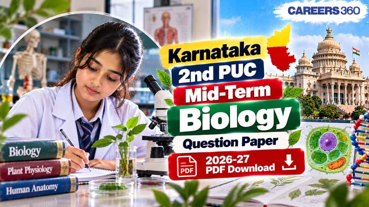 Karnataka 2nd PUC Mid-Term Biology Question Paper 2026-27 PDF - Answer Key & Solution