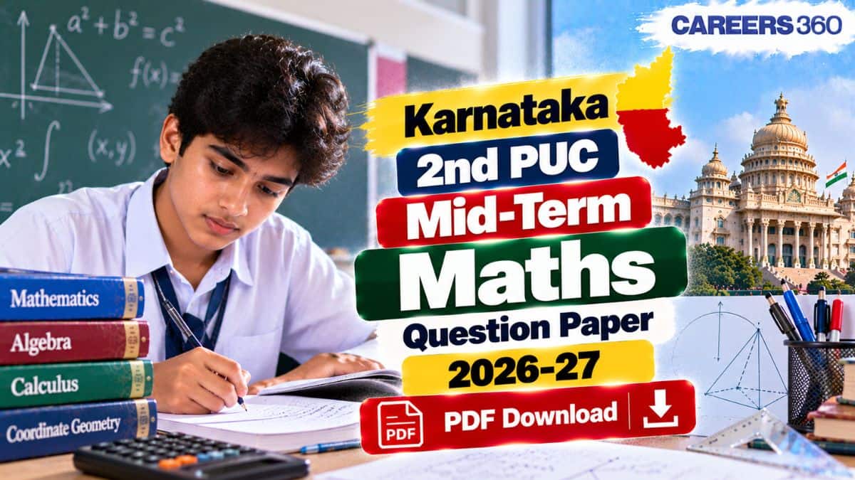 Karnataka 2nd PUC Mid-Term Maths Question Paper 2026-27 PDF - Download Answer Key & Solution