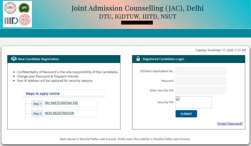 JAC Delhi Application Form 2021, Registration Apply Online here