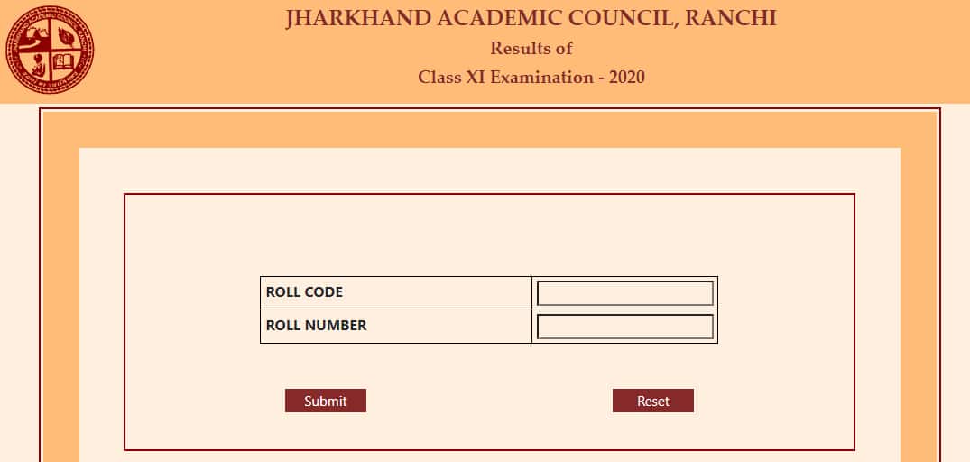 Jharkhand 11th result 2020 window image 