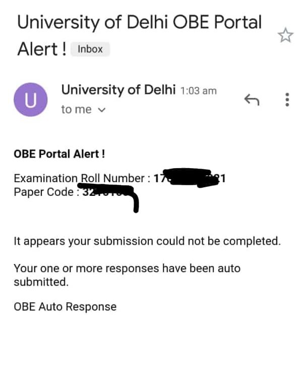 DU-final-year-exam-email