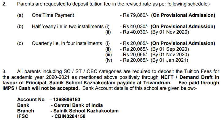 Sainik School Kazhakootam Admission 2021 Started Aissee Class 6 9